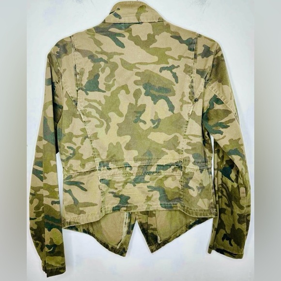 Papillon Camo Military Jacket Gold Studded Utility Coat Women’s Large Like New - Picture 4 of 6